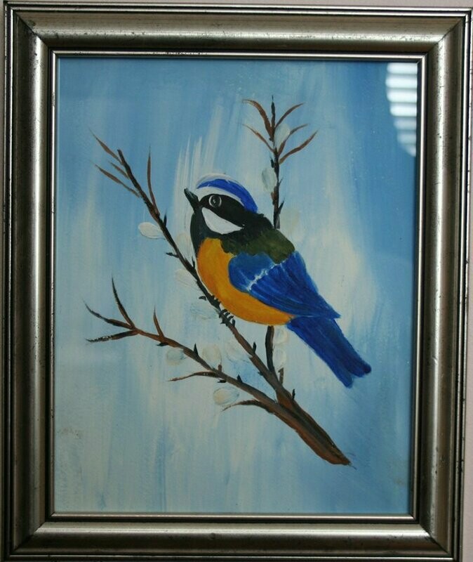 Painting - Bird - Blue, Green, Yellow