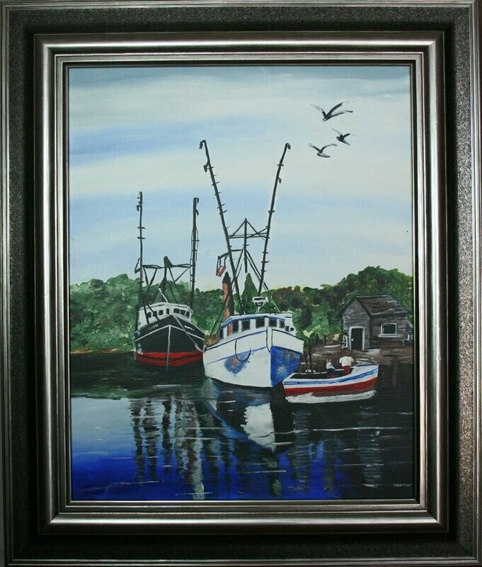 Painting - Two Boats And A Dingy