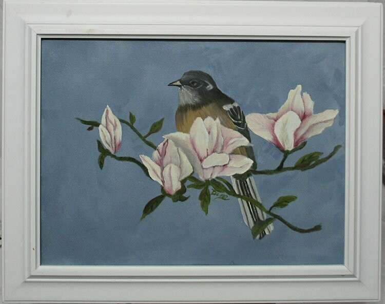 Painting - Bird On Magnolia Branch