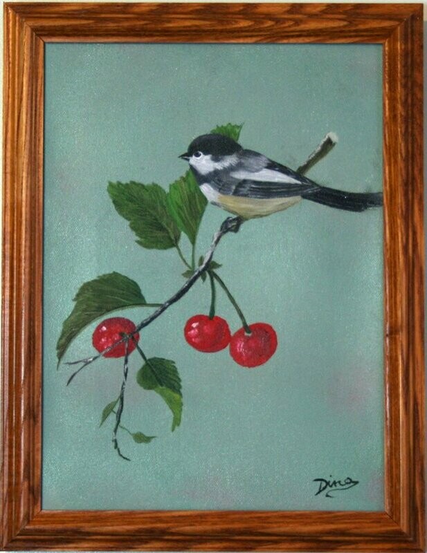 Painting - Bird On A Cherry Branch
