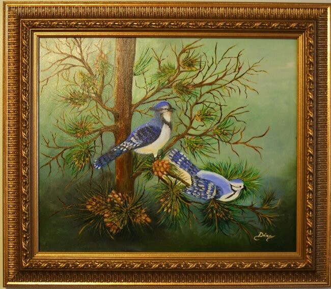 Painting - Blue Birds In Pine