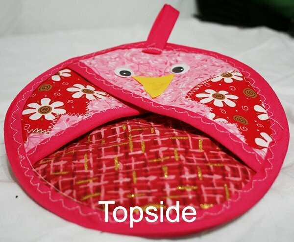 Pot Holder - Bird - Red