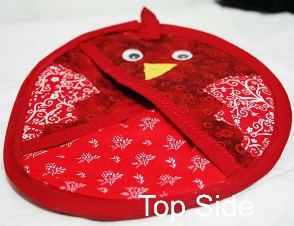 Pot Holder - Bird - Red