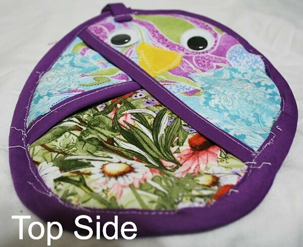 Pot Holder - Bird - Green/Blue
