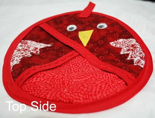 Pot Holder - Bird - Red