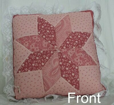 Pillow - Pink Star - Lace