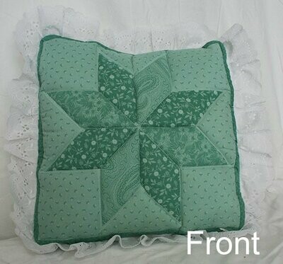 Pillow 14- Green Star - Lace