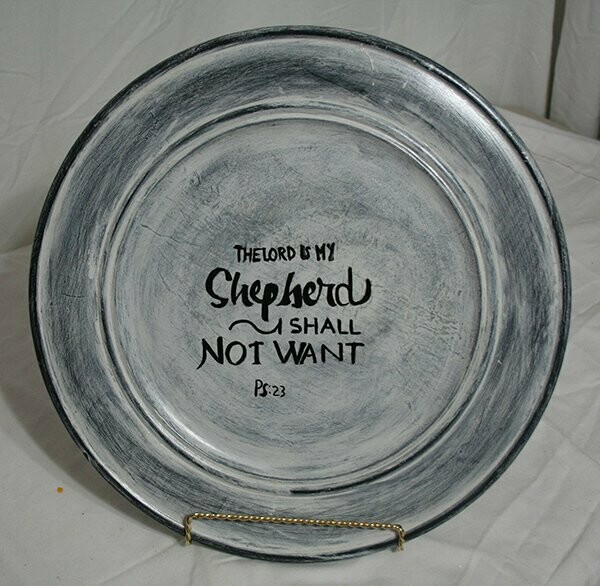 Tray - Whitewashed Black With Scripture