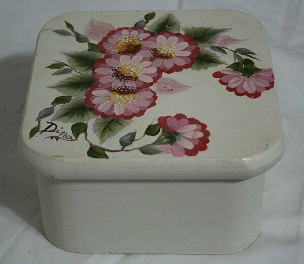 Box - Square - Yellow With Floral