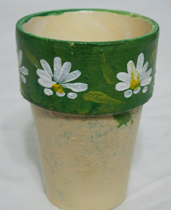 Flower Pot - White Daisies