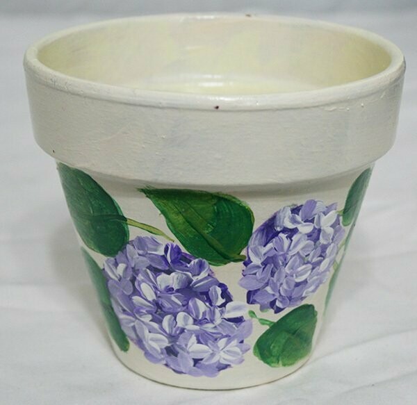 Flower Pot - Purple Hydrangeas