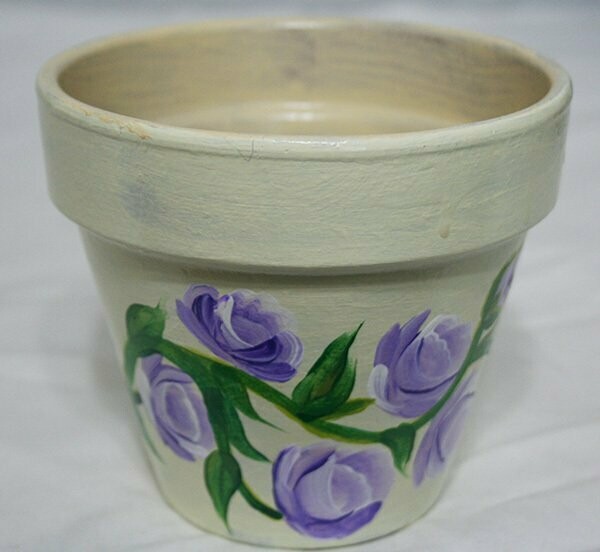 Flower Pot - Purple Roses