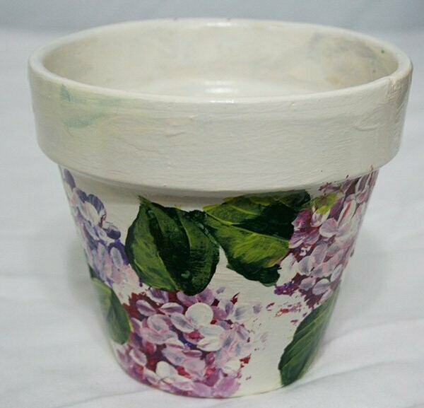 Flower Pot - Purple & Pink Hydrangeas