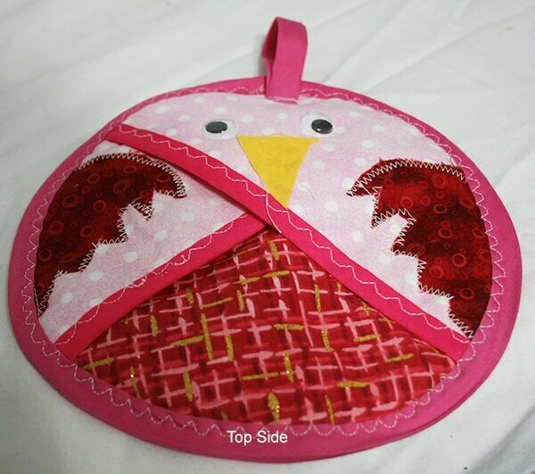 Pot Holder - Bird - Pink