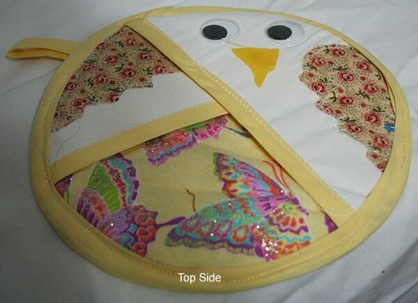 Pot Holder - Bird - Yellow - Butterflies