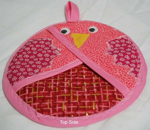 Pot Holder - Bird - Pink