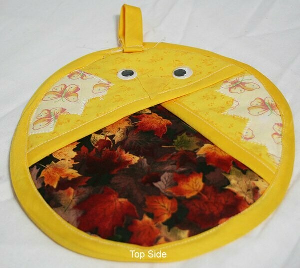 Pot Holder - Bird - Yellow/Fall