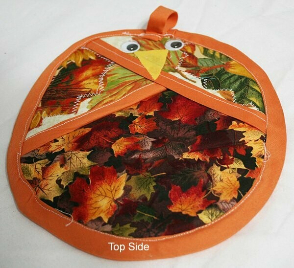 Pot Holder - Bird - Orange/Fall