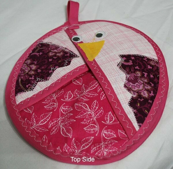 Pot Holder - Bird - Pink