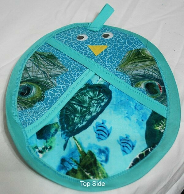 Pot Holder - Bird - Turquoise/Sea