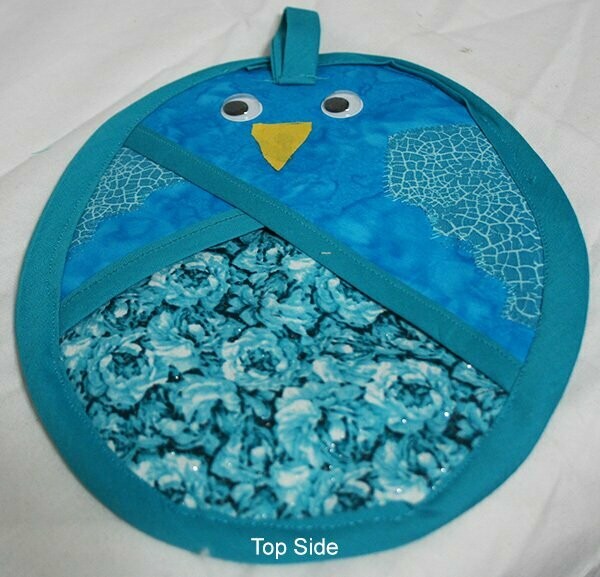 Pot Holder - Bird - Turquoise/Green