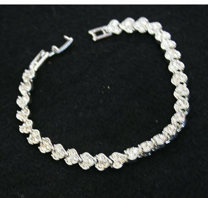 Bracelet - Zirconia Hearts - Silver