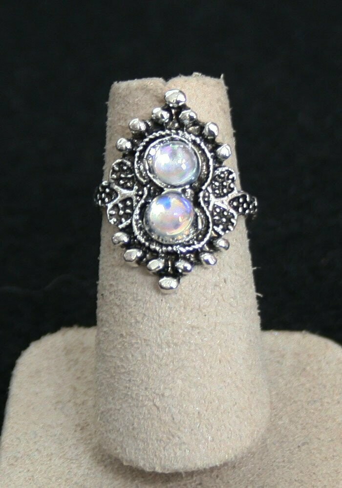 Ring - Silver - Double Opal - 6