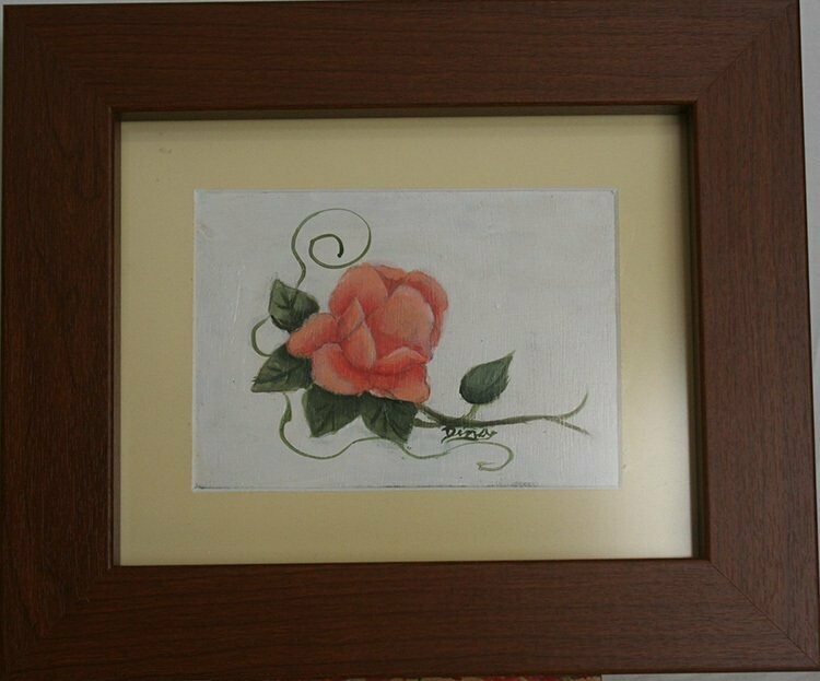 Painting - Rose On Stem