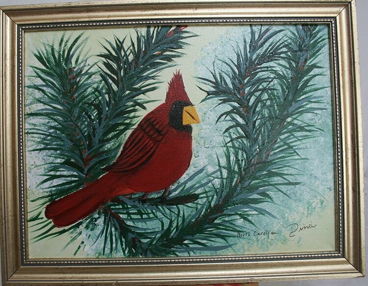 Painting - Cardinal In Pine