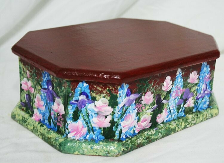 Box - 8 Sided Rectangular w/ Floral Design