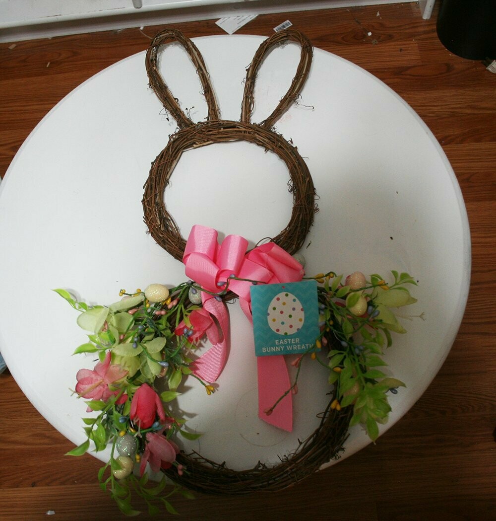 Easter Bunny Wreath w/ Florals