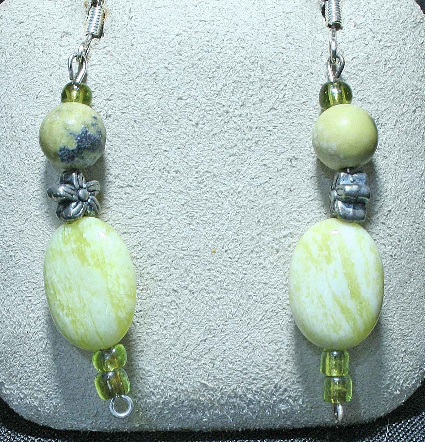 Earring-Serpentine/Howlite