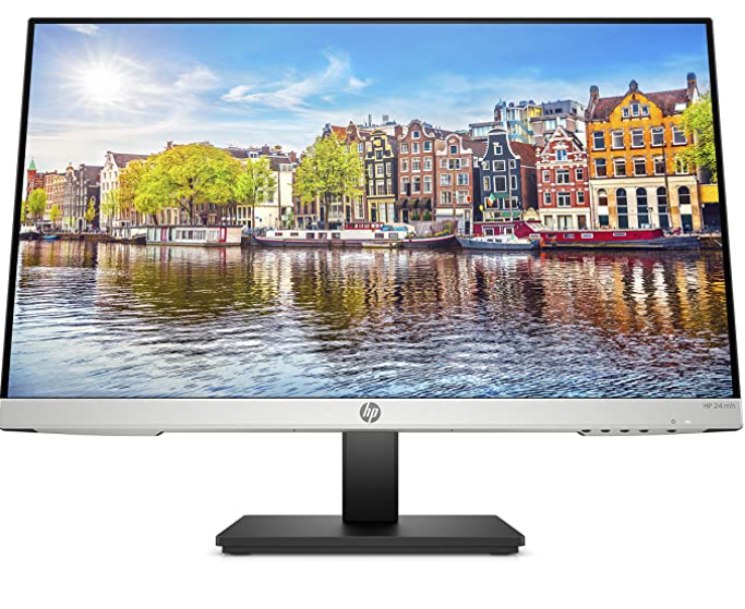 HP 24mh FHD Monitor - Computer Monitor with 23.8-Inch IPS Display (1080p) - Built-In Speakers and VESA Mounting - Height/Tilt Adjustment for Ergonomic Viewing - HDMI and DisplayPort - (1D0J9AA#ABA)