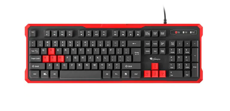 Gaming keyboard NATEC Genesis RHOD 110, USB, INT Layout, black-red