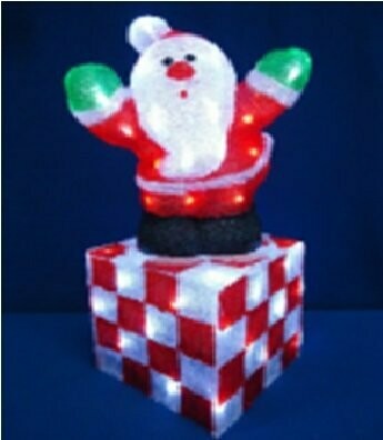 Акриловая Новогодняя светодиодная фигура Дед Мороз 53см