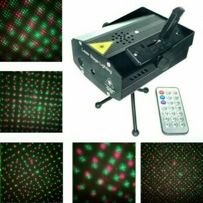 Лазерный проектор Mini Laser Stage Lighting с д/у и USB, звезды
