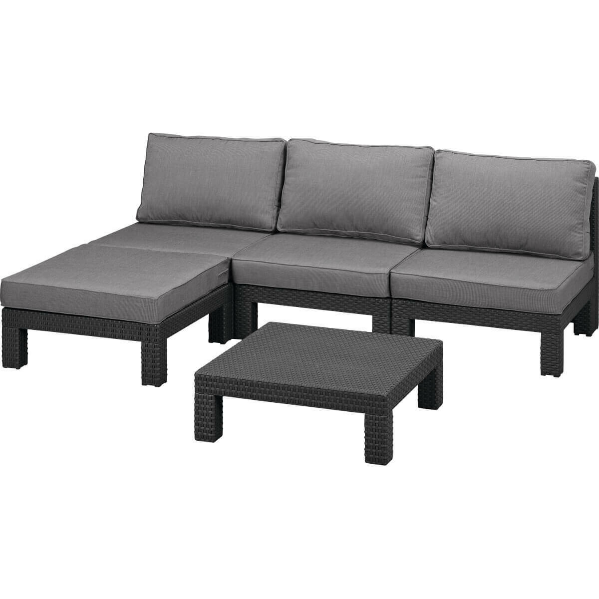 Комплект мебели Nevada low, цвет: графит - прохладный серый