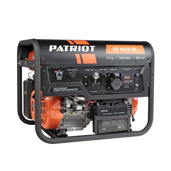 Бензиновый генератор PATRIOT GP 6510AE, (5500 Вт)