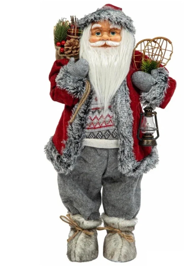 Фигурка Дед Мороз 60 см с ракеткой и фонарем