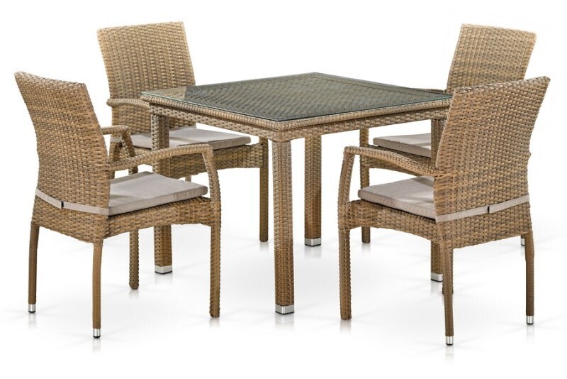 Комплект обеденной мебели T257B/Y379B-W65 Light Brown (4+1)