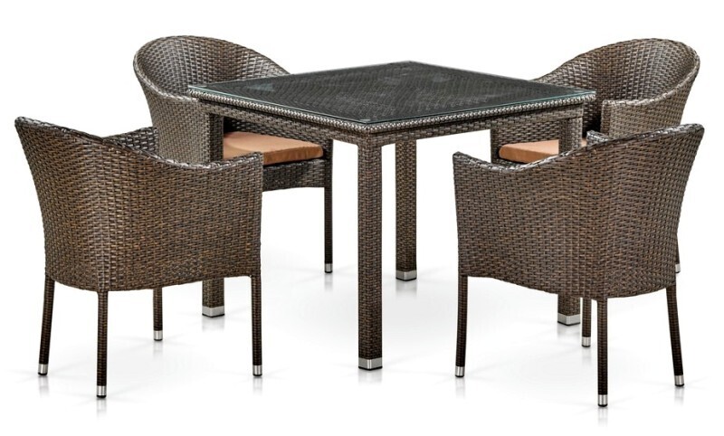 Обеденный комплект мебели T257A/Y350A-W53 Brown 4Pcs