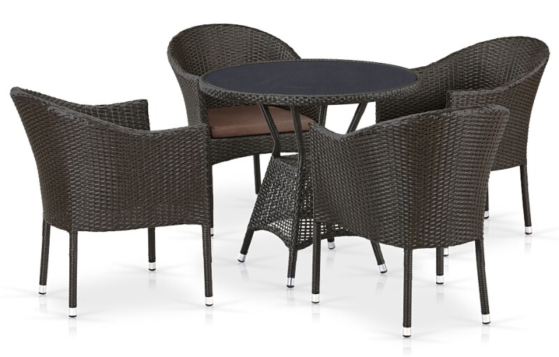 Обеденный комплект мебели T197ANS/Y350A-W53-D96 4Pcs Brown