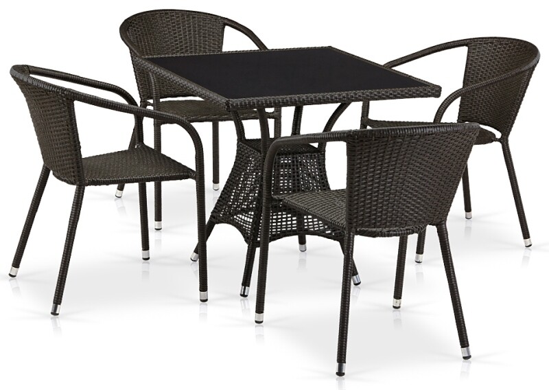Комплект обеденной мебели T197ANS/Y350A-W53-D96 4Pcs Brown