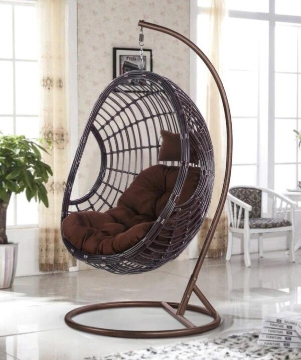 Кресло кокон AFM-300, 98х124 см, до 120 кг, Цвет:: Коричневый (подушка коричневая)