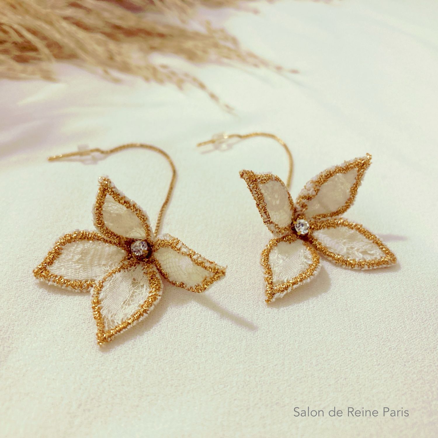 Boucles d’oreilles Fleur dentelle