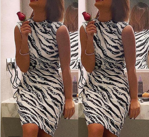 Women Summer Stripe Mini Dress