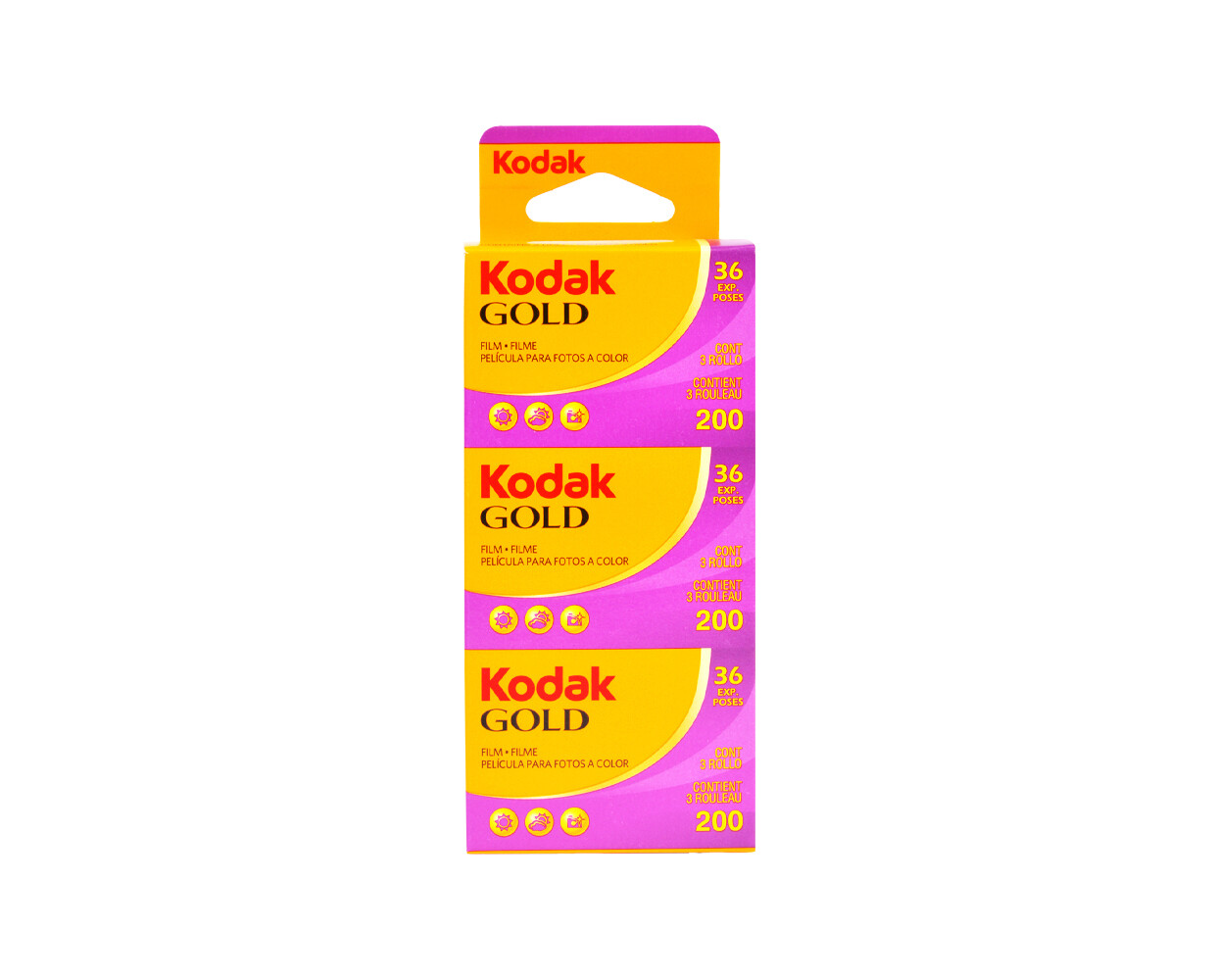 Kodak Gold Film 200 135-36 Farbfilm Kleinbildfilm Analogfilm MHD 12/2025 (3 Stück)