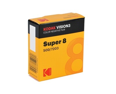 KODAK VISION3 50D-Farbnegativfilm 7203 / Kassette mit 15 m Super 8-Film