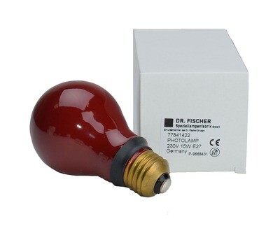 Darkroom Safelight Bulb Red 230v 15w E27 - Dr. Fisher