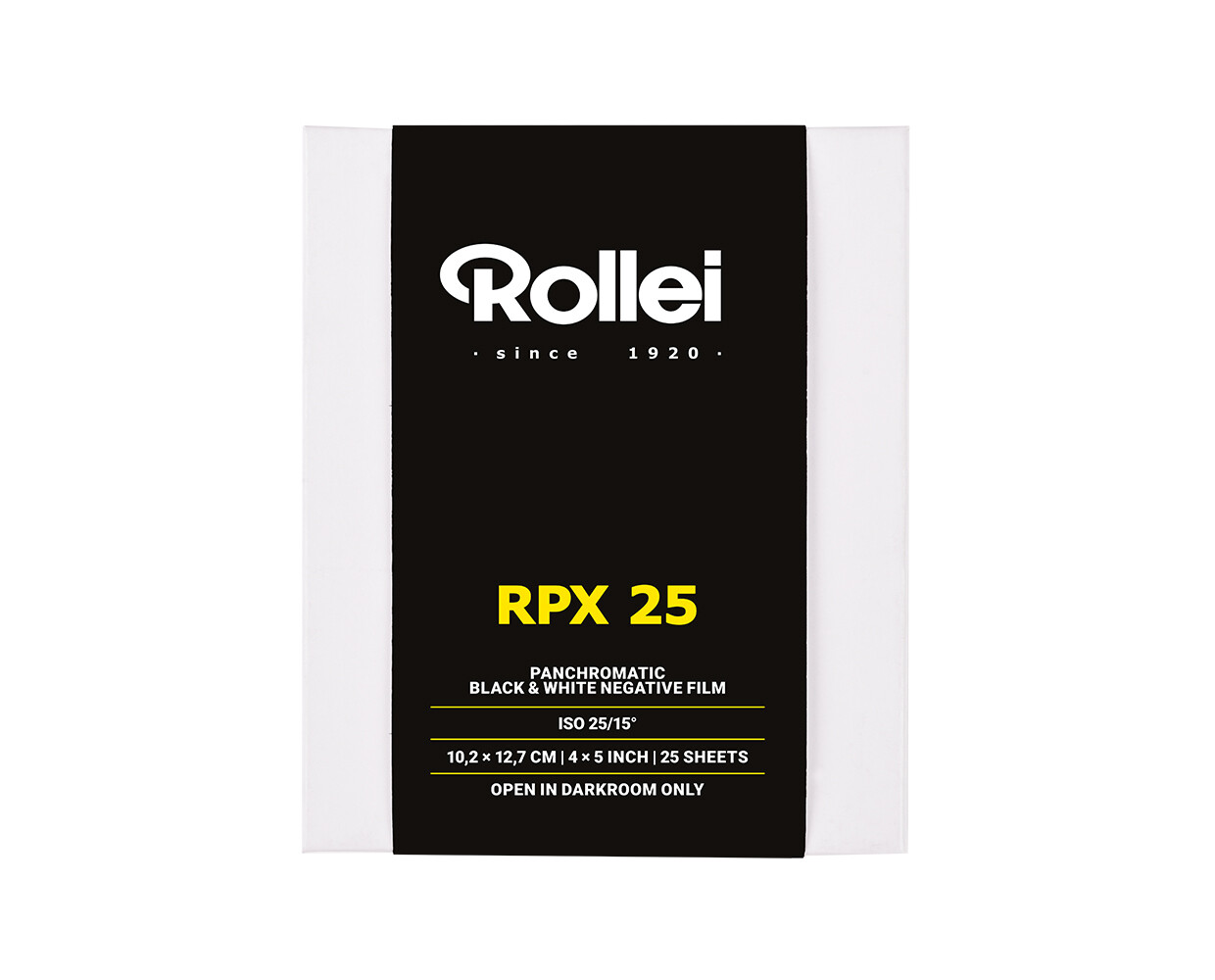 ROLLEI RPX 25 Planfilm 10,2x12,7cm (4x5&quot;) 25 Blatt MHD 07/2026